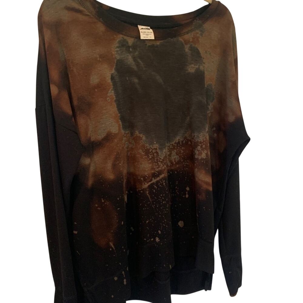 Reworked Bleach-Dye Long Sleeve Top | Size XL | Grunge/Streetwear EUC